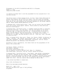 Programmers of the Bally Arcade/Astrocade Built-in Programs